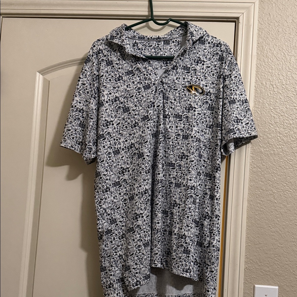 johnnie-O Black and White Graphic Polo Shirt